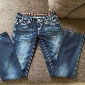 Rock Revival studded denim jeans. Straight leg s27